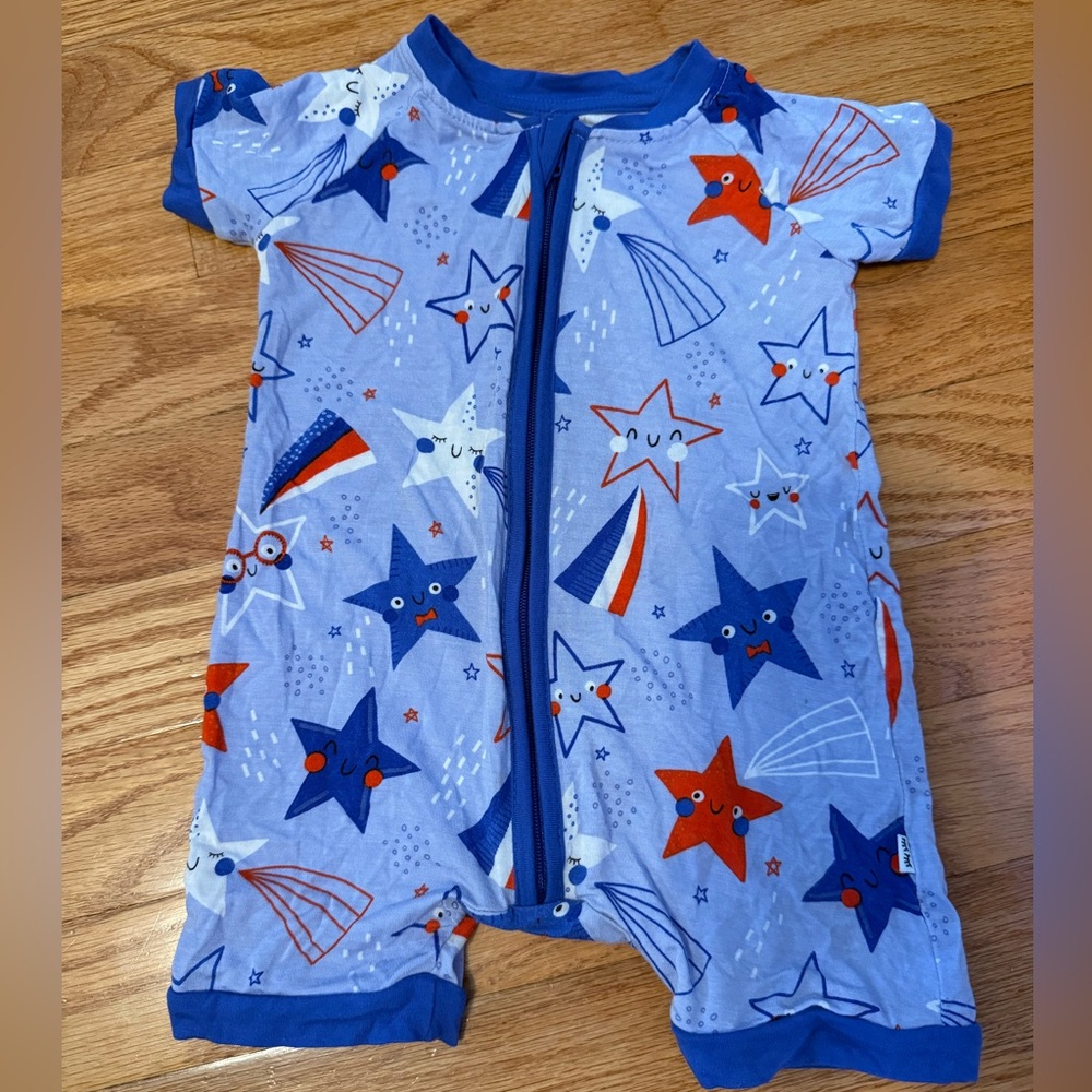Little Sleepies Blue and Red Starry Shorty
